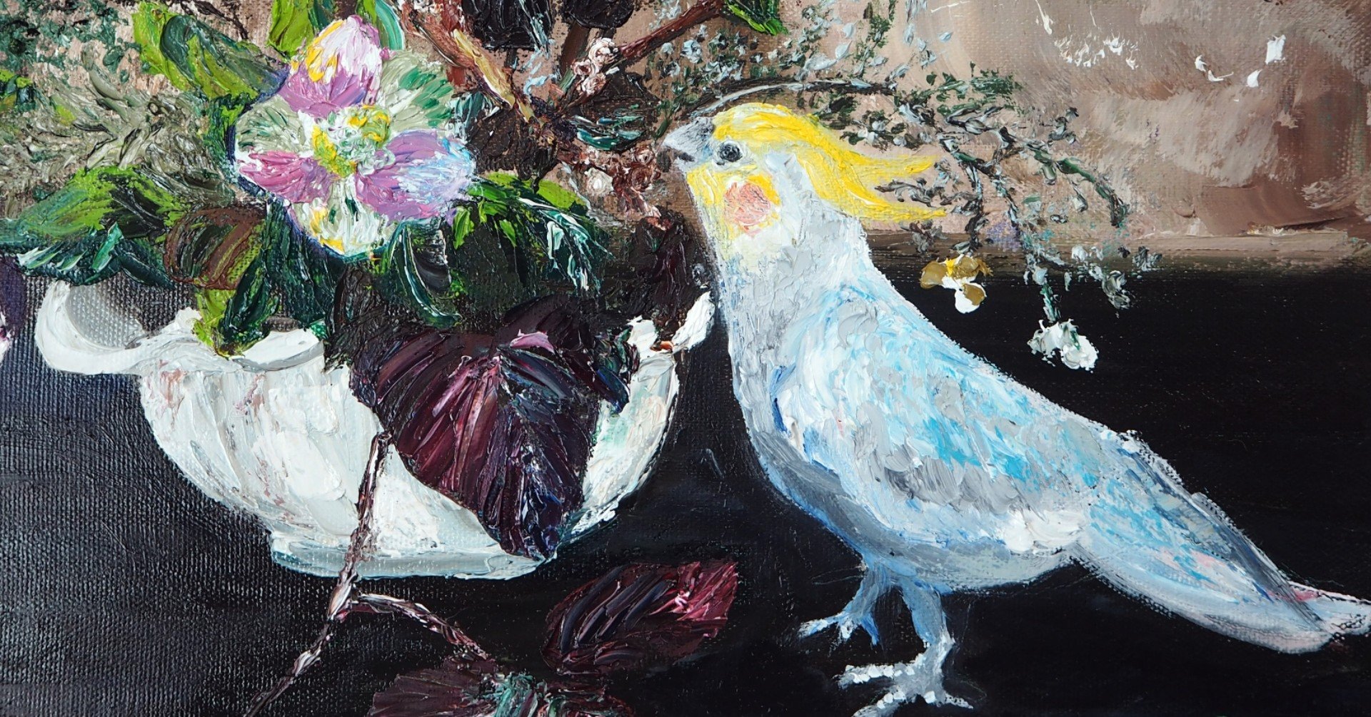 木の実を啄む小鳥の絵を描きました 芸術 絵画 雨星立夏 Rikka Amahoshi Note