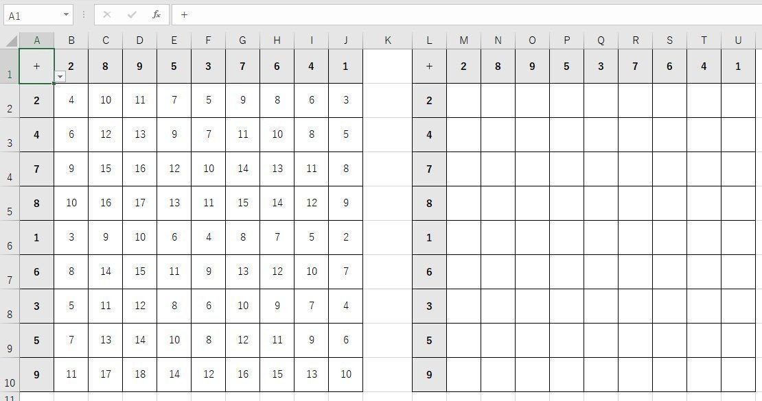 エクセルで100マス計算 マクロを利用せず掛け算 足し算 引き算 桁数も変更可能 正解不正解の色表示も リーダーの独り言 Note エクセルで100マス計算 マクロを利用せず掛け算 足し算 引き算 桁数も変更可能 正解不正解の色表示も リーダーの独り言 Note