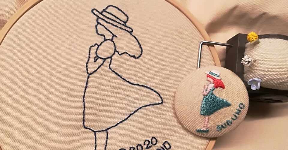 オリジナル図案で女の子を刺繍してみた すぐの Note