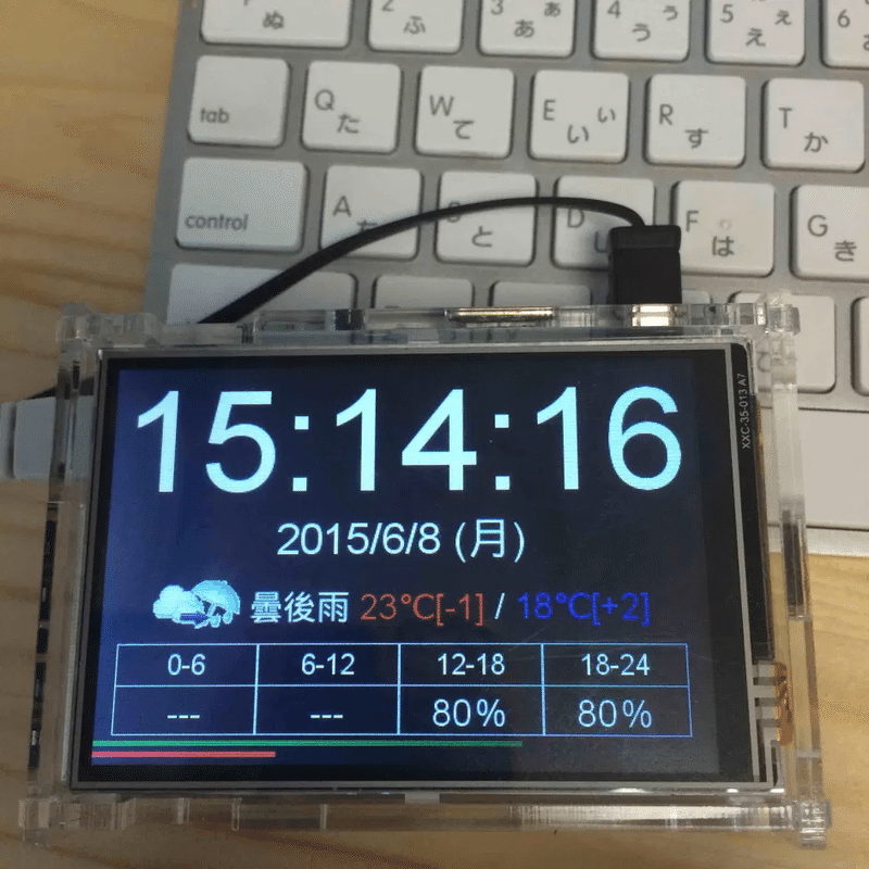 Raspberry Pi Lcdディスプレイを取り付けて天気予報付き置き時計にする 24works Note Raspberry Pi Lcdディスプレイを取り付けて天気予報付き置き時計にする 24works Note