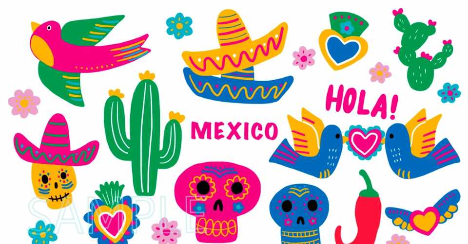 メキシコモチーフ素材イラストサンプル 高井じゅり イラストレーター Note