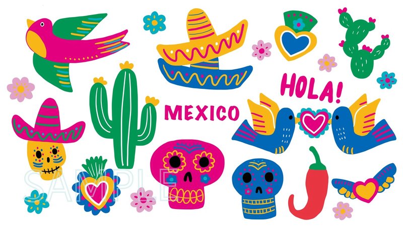 メキシコモチーフ素材イラストサンプル 高井じゅり イラストレーター Note