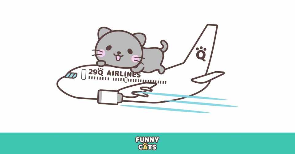 Note見出し用イラスト 飛行機に乗る猫 コーヘーズ Note