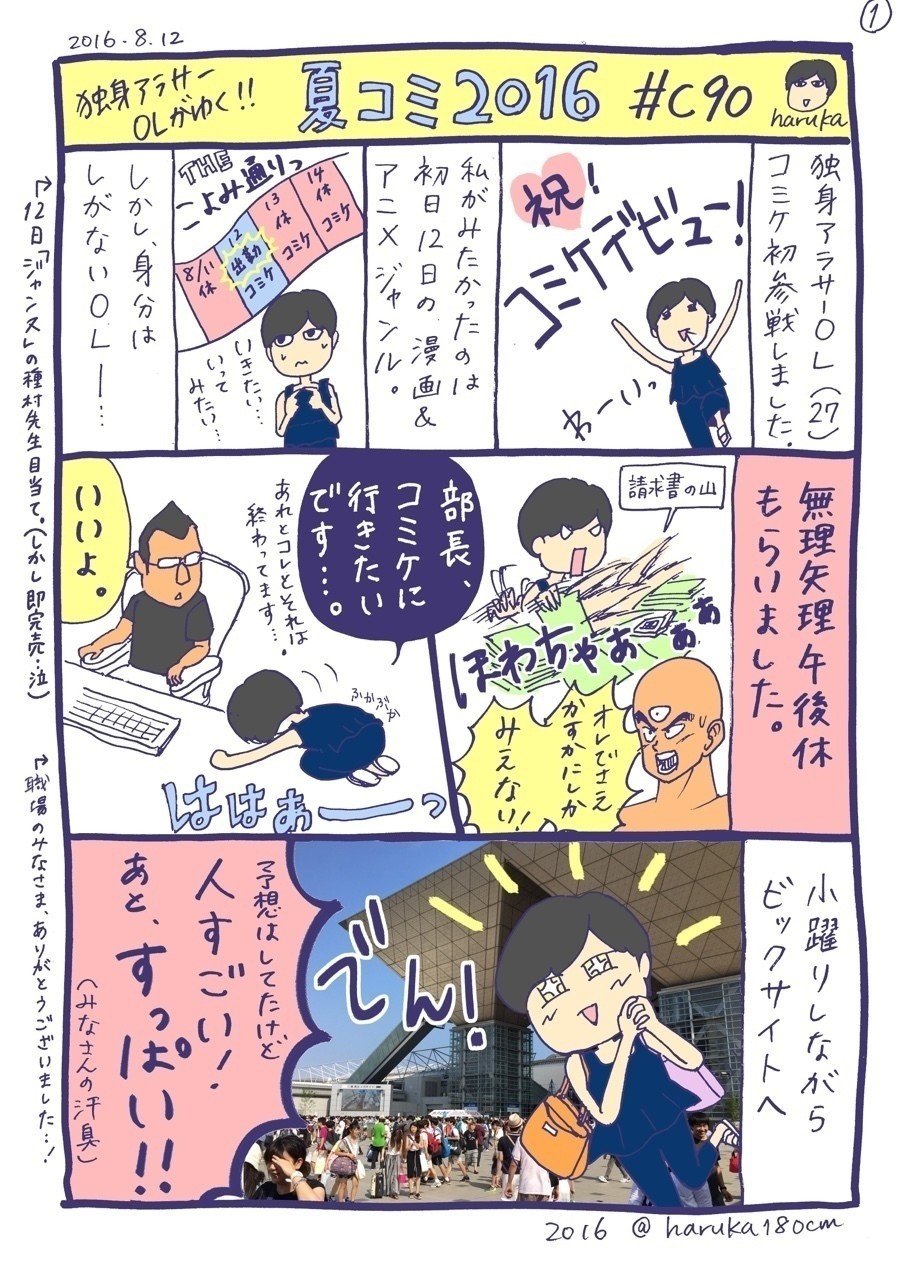 独身アラサーolの初コミケれぽ はるか180cm 漫画描く会社員 Note