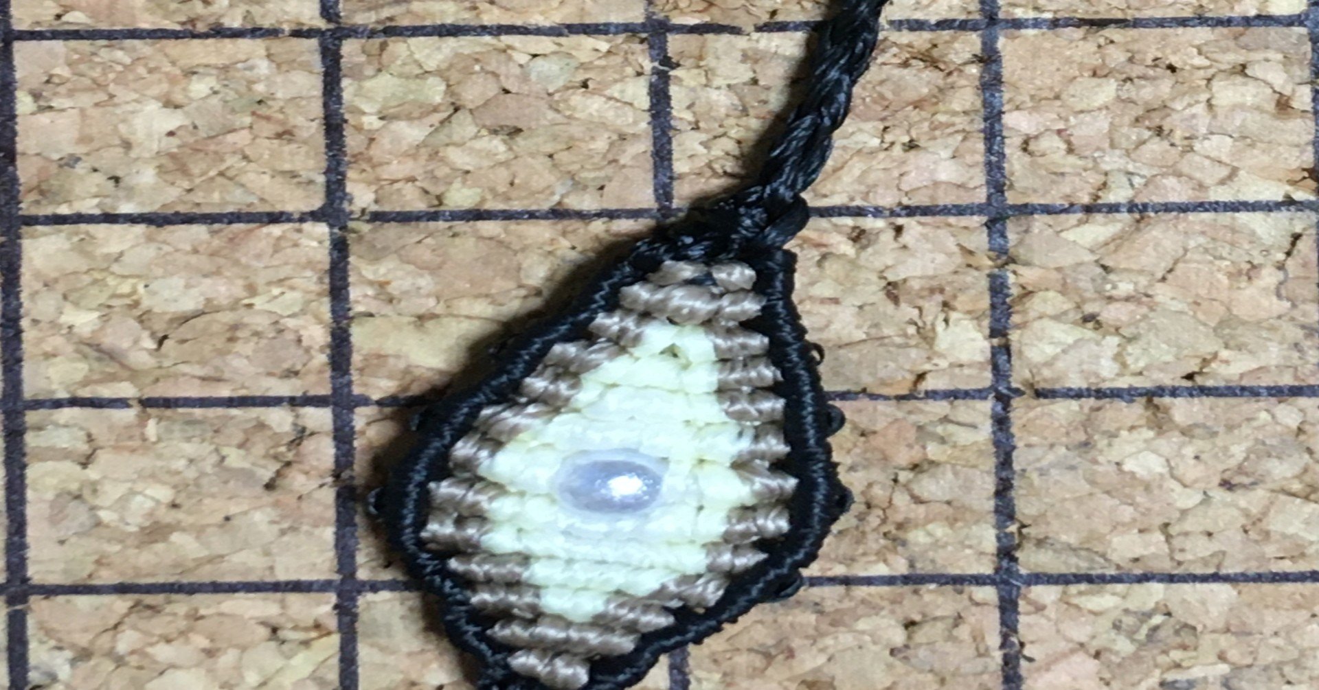 マクラメ78 四つ編みエンド ひし形01 09 07 おおや マクラメ Note