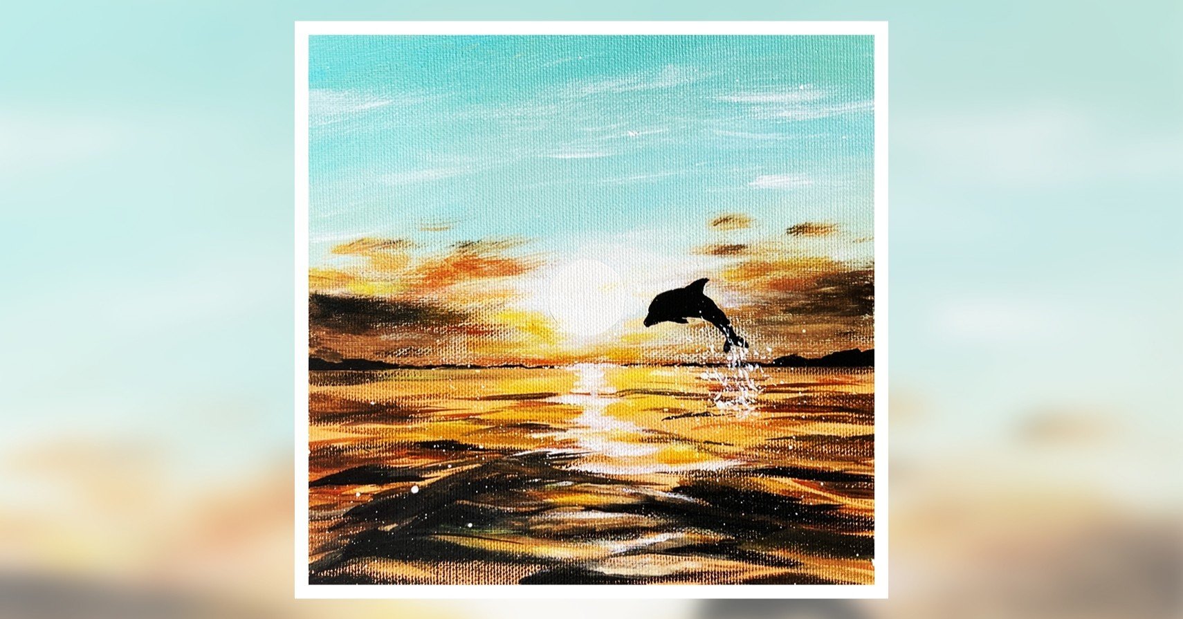 アクリル絵の具を使用した 夕日とイルカ の描き方 初心者が簡単に絵を描く方法 Junya Art Note アクリル絵の具を使用した 夕日とイルカ の描き方 初心者が簡単に絵を描く方法 Junya Art Note