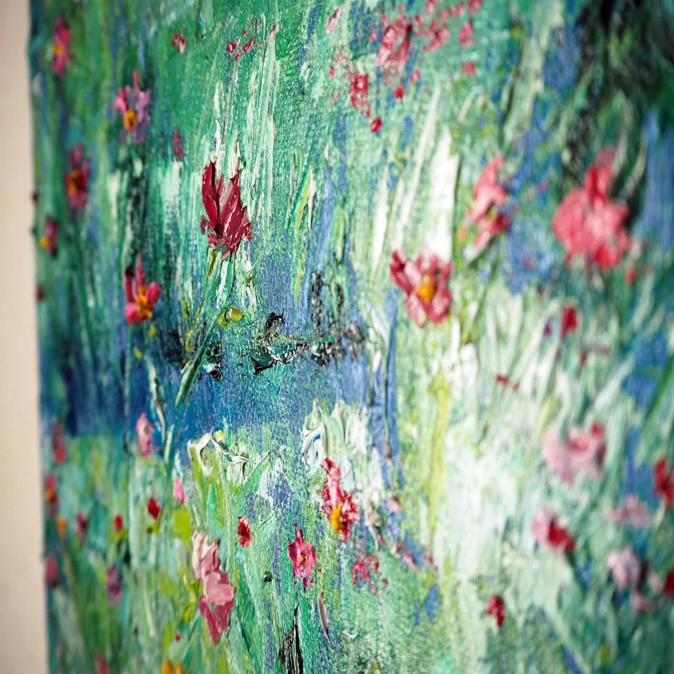 コスモス 絵画 有名 川辺のコスモス群生の絵を描きました 絵画 油絵 雨