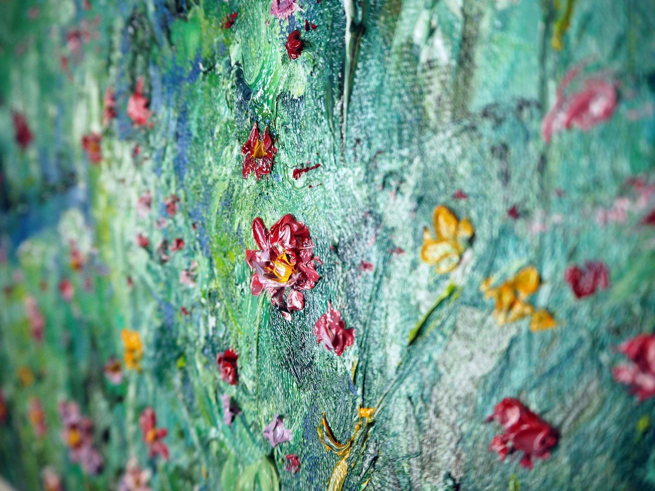 額なし▪️油彩画　M6 原画▪️ヨーロッパ画家ヴィタリエ・ズブコ　「コスモス 」 額なし▪️油彩画 M6 原画▪️ヨーロッパ画家ヴィタリエ・ズブコ