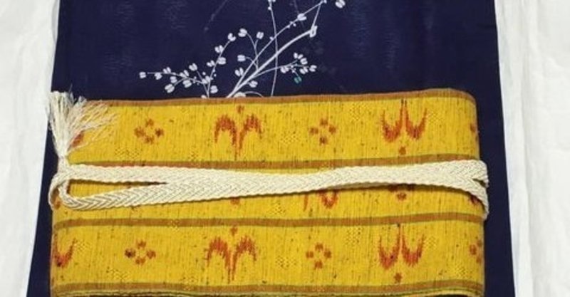 京都西陣・お気楽着物コーデ（20200904)　～暑い秋、青い着物で迷いに迷う～