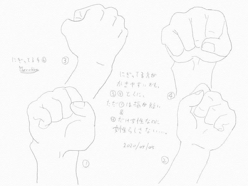 1週間手を描き続けたら Cherabby Note