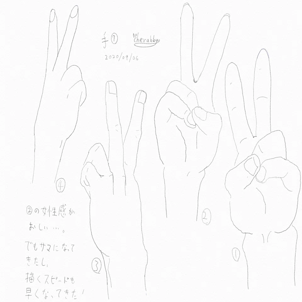 1週間手を描き続けたら Cherabby Note