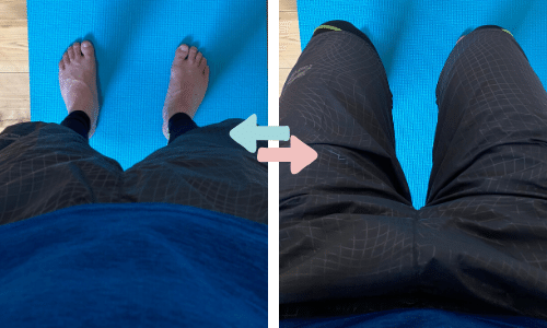 膝をどれくらい曲げるか確認