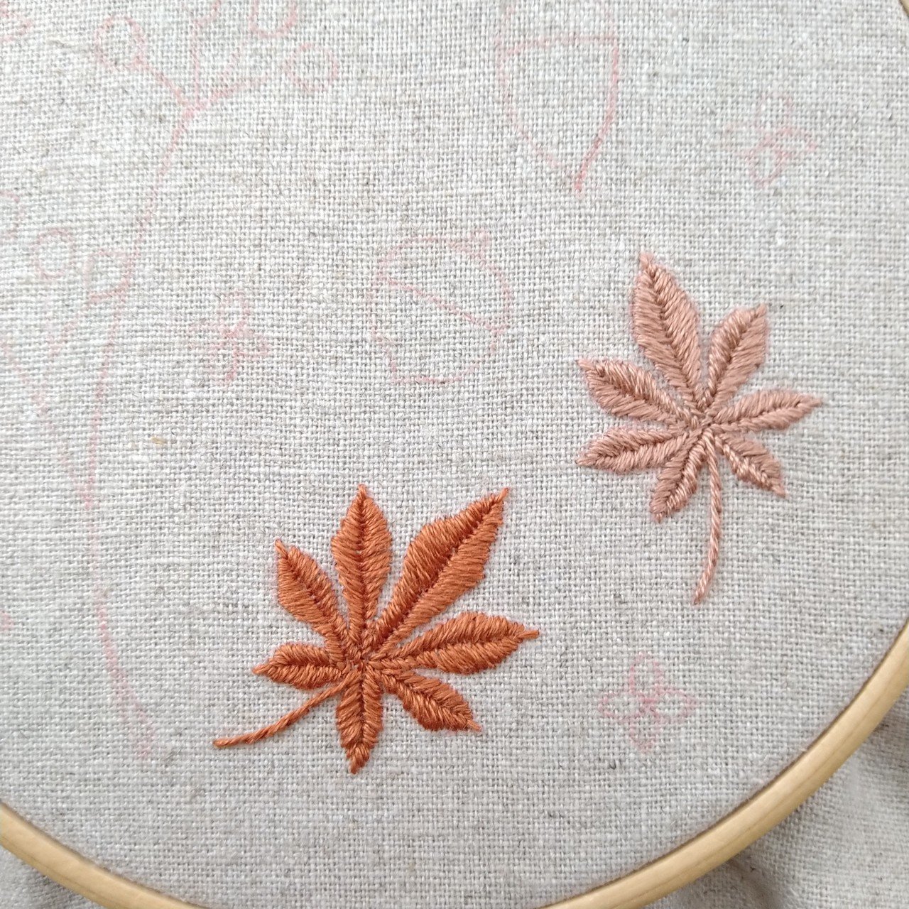 秋の植物の図案 無料ダウンロードで刺繍を楽しもう* ステップ2 〜紅葉