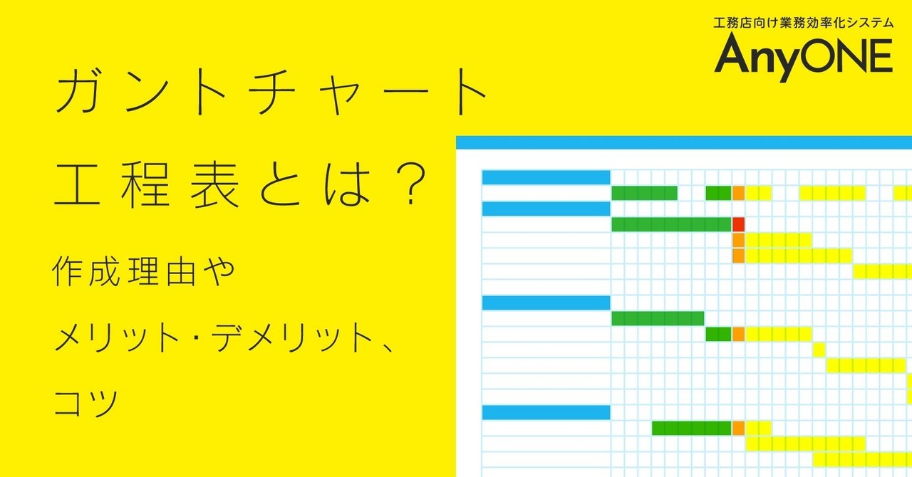 ガントチャート工程表とは 作成理由やメリット デメリット コツ 工務店 住宅建築 建設業者向けお役立ち情報 Anyone Note