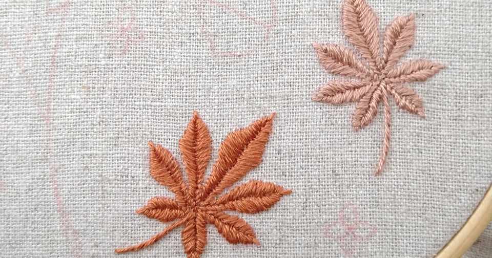 秋の植物の図案 無料ダウンロードで刺繍を楽しもう ステップ2 紅葉の刺繍 Apostrophe S Note