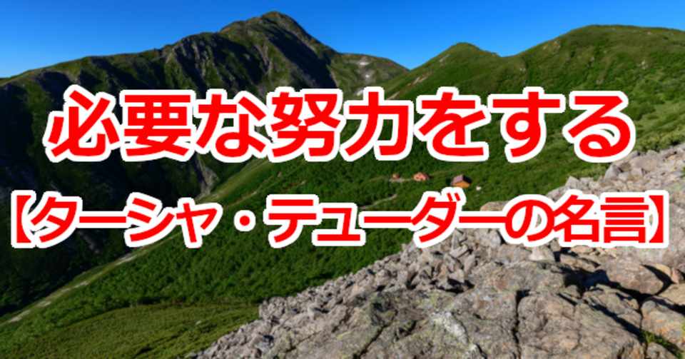 必要な努力をする ターシャ テューダーの名言 関野泰宏 Note