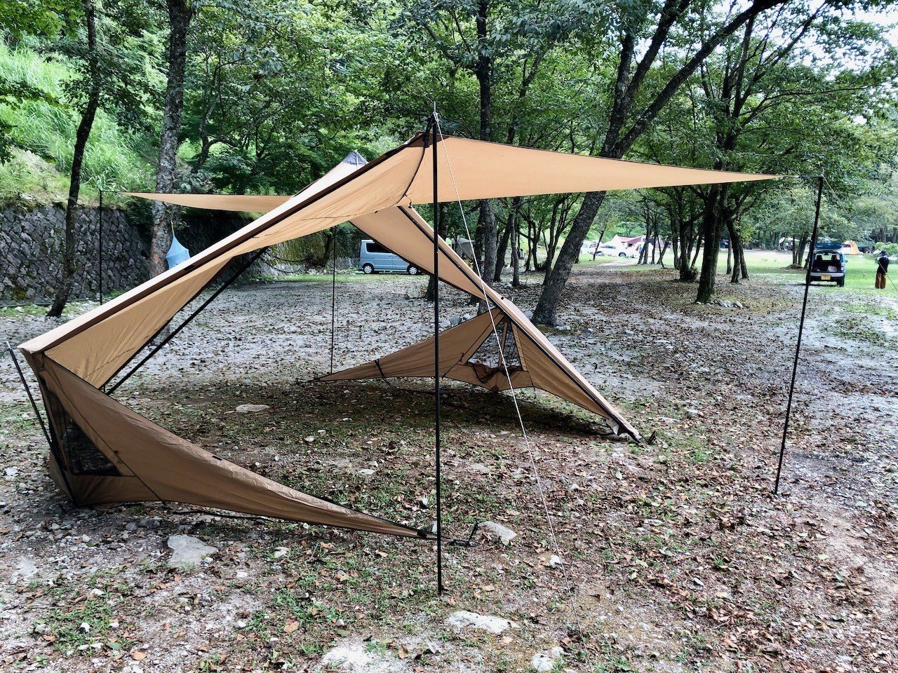 【1回使用】DOD フタマタノキワミ DODフタマタノキワミでワンポールテントの居住性をアップ