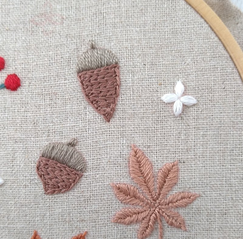 秋の植物の図案 無料ダウンロードで刺繍を楽しもう ステップ5 完成 Apostrophe S 刺繍雑貨作家 Note