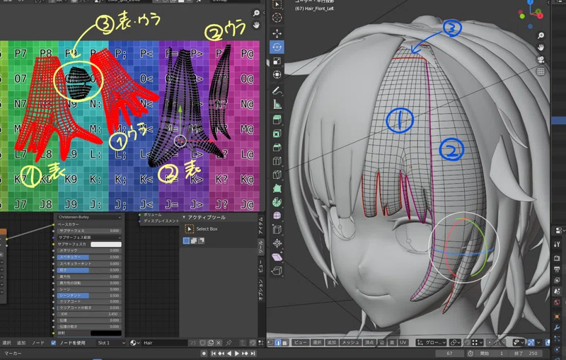 Blender モデリング初心者が女の子を作って動かすまでの備忘録 12 Uv展開1 こあろ Note