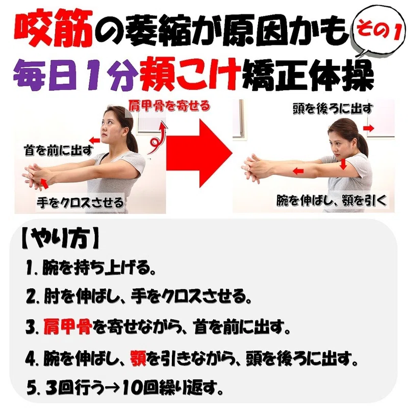 咬筋の萎縮が原因かも 毎日１分頬こけ矯正体操 その Revisionginza Note