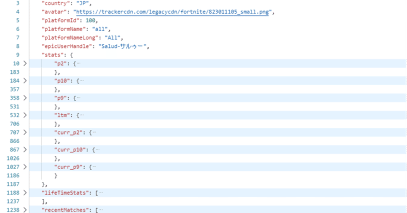 Fortnitetracker Comのapiを使ってみたお話 準備と戻り値のjsonについて Salud サルゥー Note