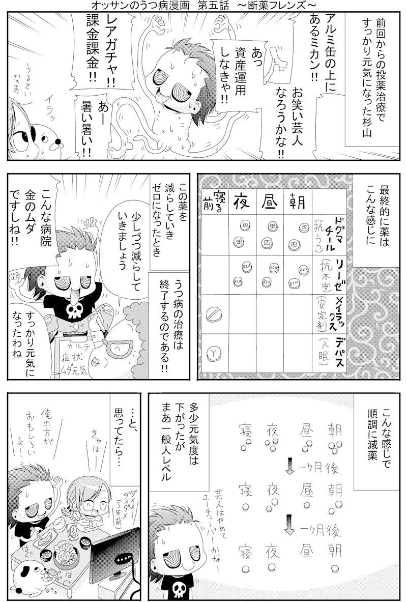 オッサンのブログ４ オッサンのうつ病漫画第５話 断薬フレンズ の裏話 杉山 Note