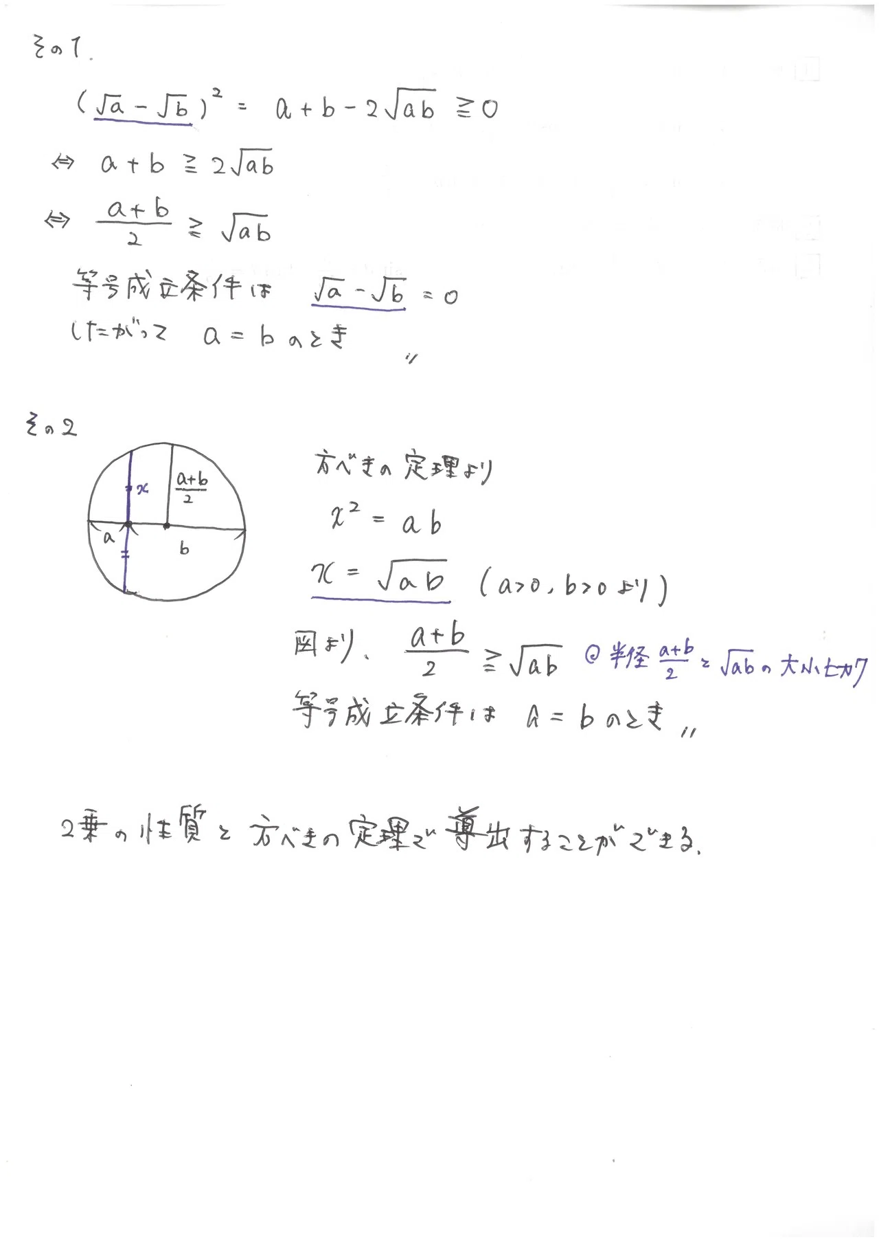 相加相乗平均の関係の導出方法 Matsu Math Note
