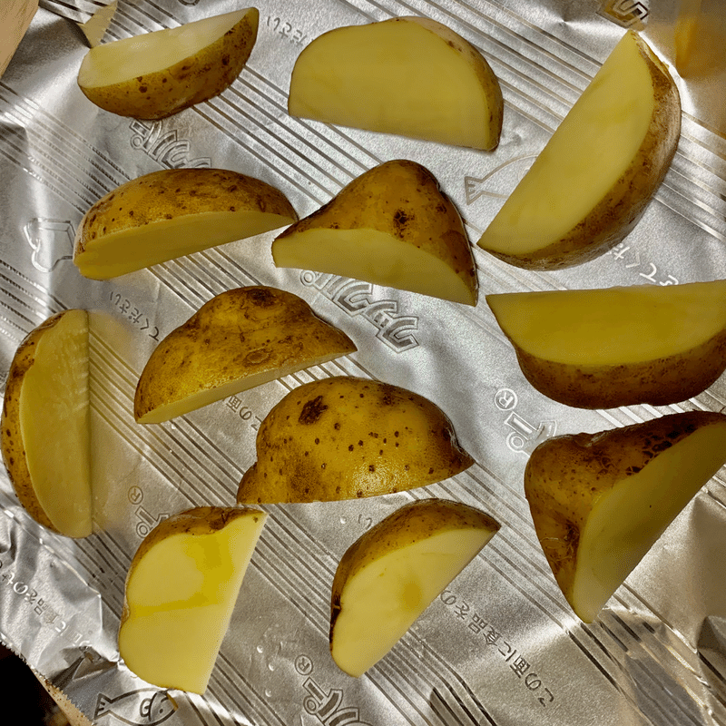 ノンオイルで罪悪感ゼロ ヘルシーでほくほくの 塩水ローストポテト しらいのりこ ごはん同盟 Note