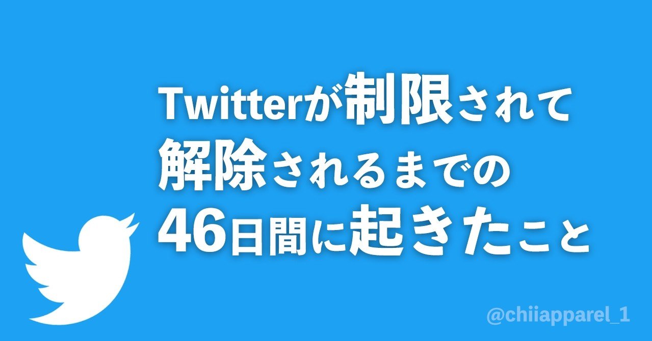 保存版 Twitterが制限されて解除されるまでの46日間に起きたこと 備忘録 ちー レディース古着転売 Note