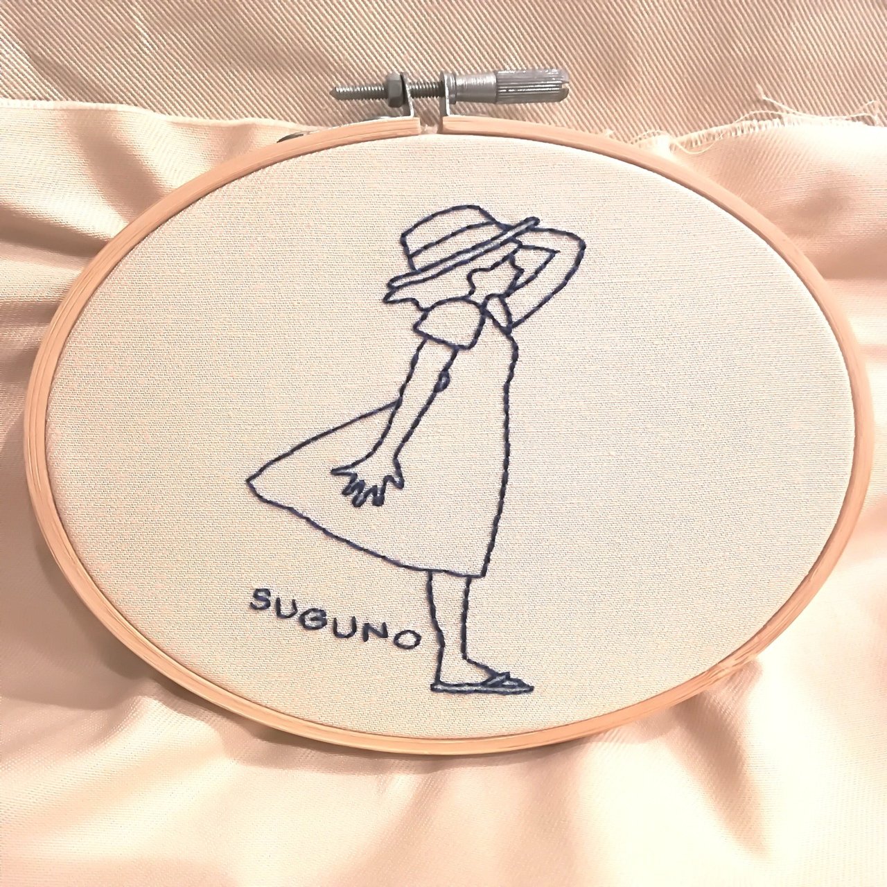 オリジナル図案 女の子を刺繍してマグネット作ってみた ちょっと失敗した すぐの Note