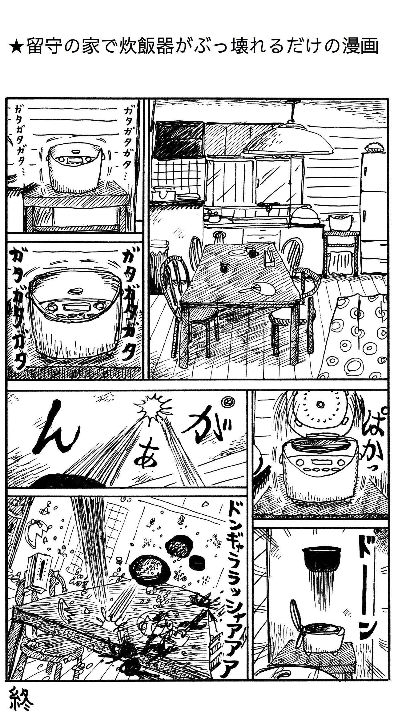 留守の家で炊飯器がぶっ壊れるだけの漫画 藤岡拓太郎 Note