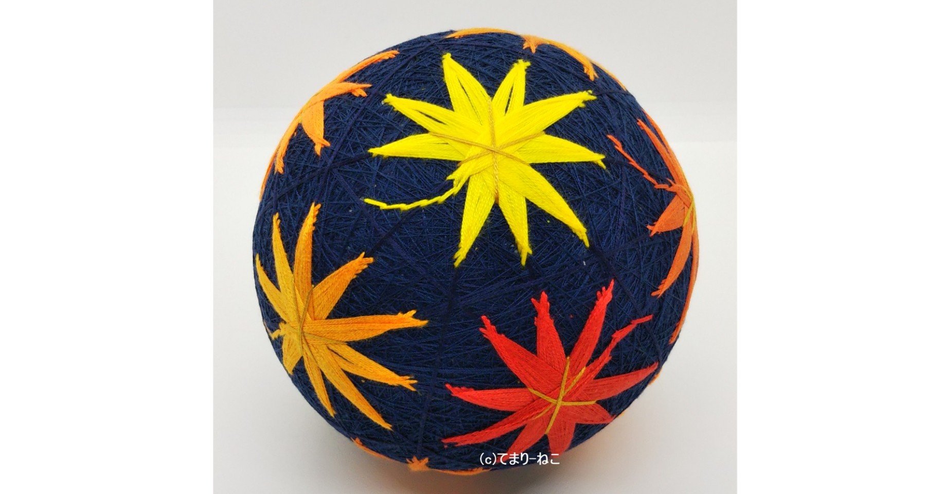 158 手まり「紅葉」の作り方｜てまり-ねこ