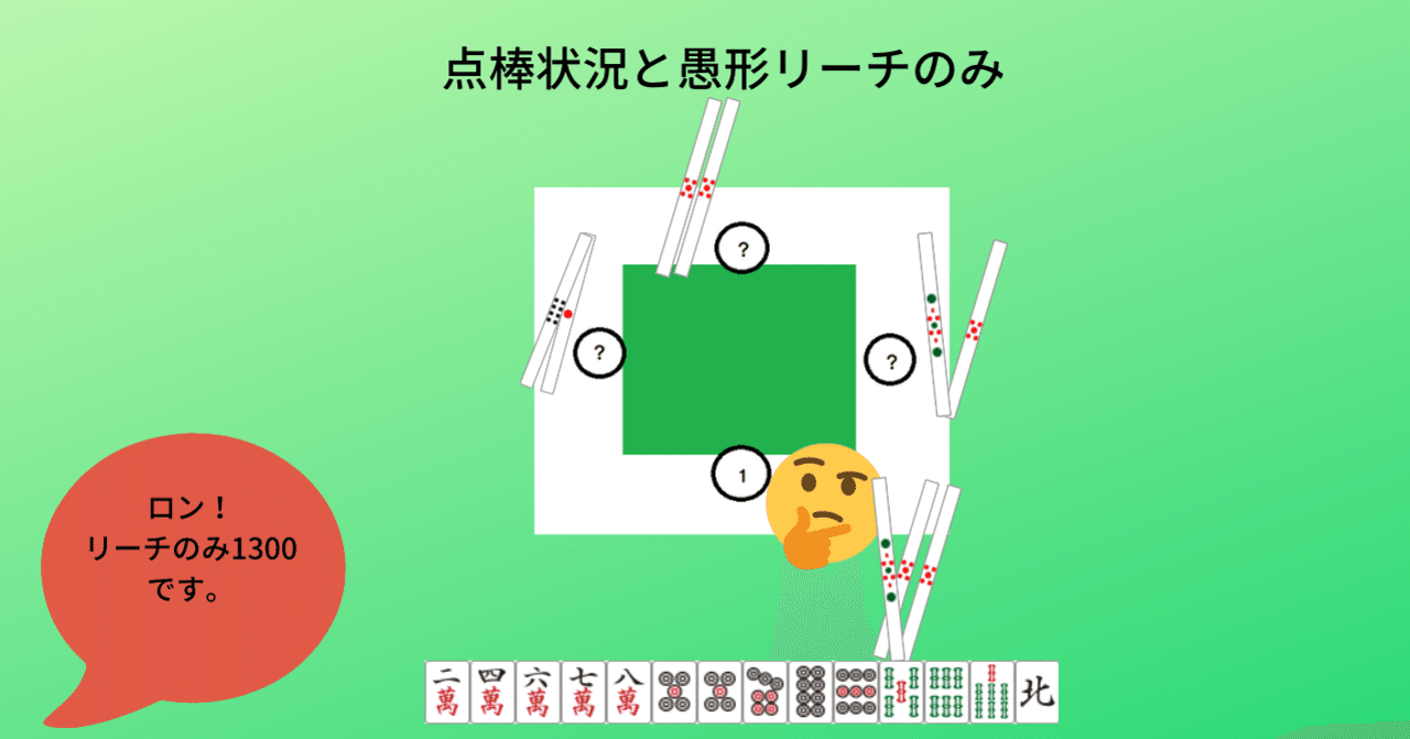 点棒状況別 愚形リーチのみシミュレーション 麻雀数理研究会 Note