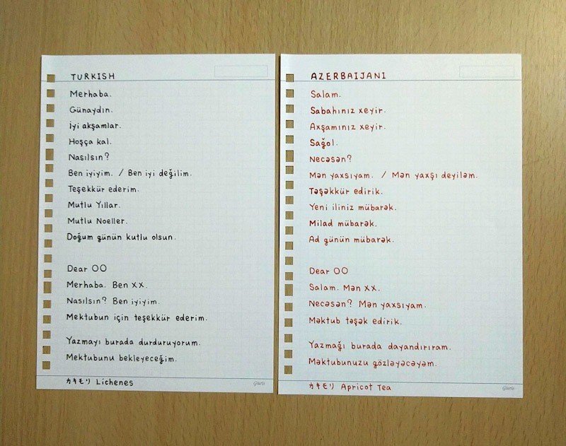 相互理解が可能 トルコ語とアゼルバイジャン語 Tuuli 世界の国の言葉 Note