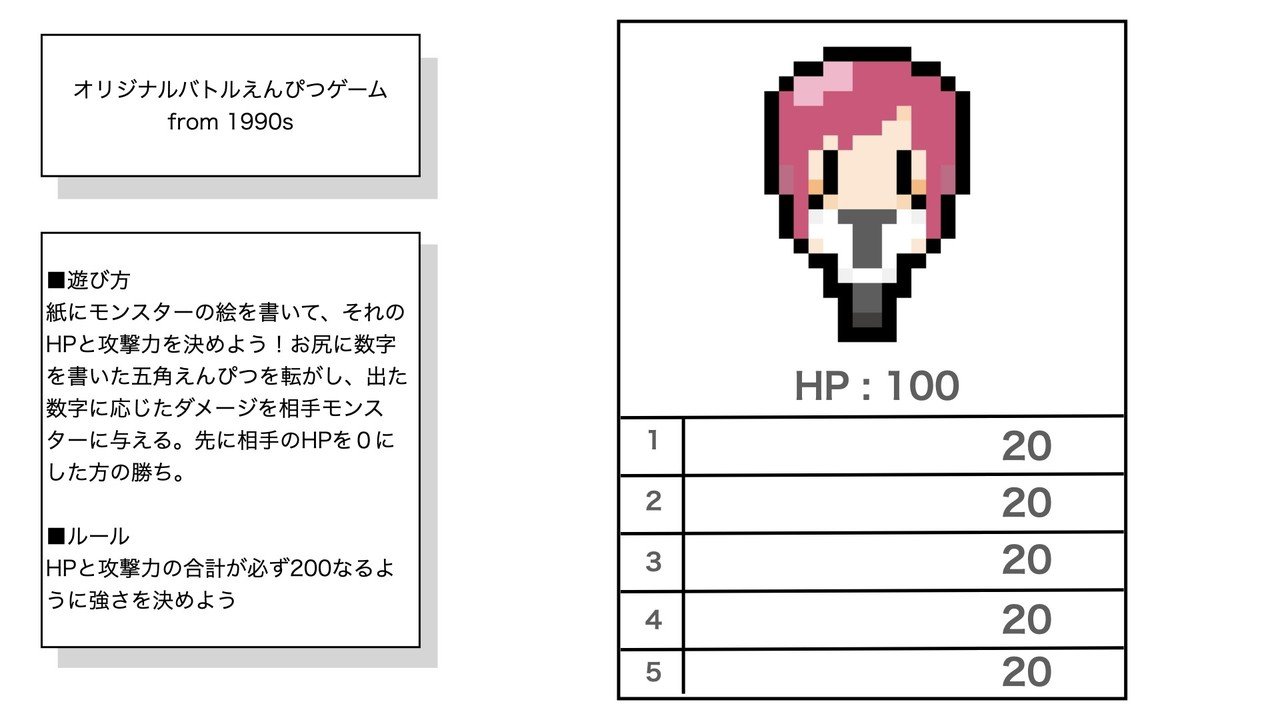 オリジナルバトルえんぴつゲームの思い出 仕様です ゲームプランナー Note
