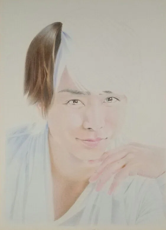 色鉛筆画「櫻井翔さん」｜伊藤和哉 (元 ひよっこ色鉛筆画家)