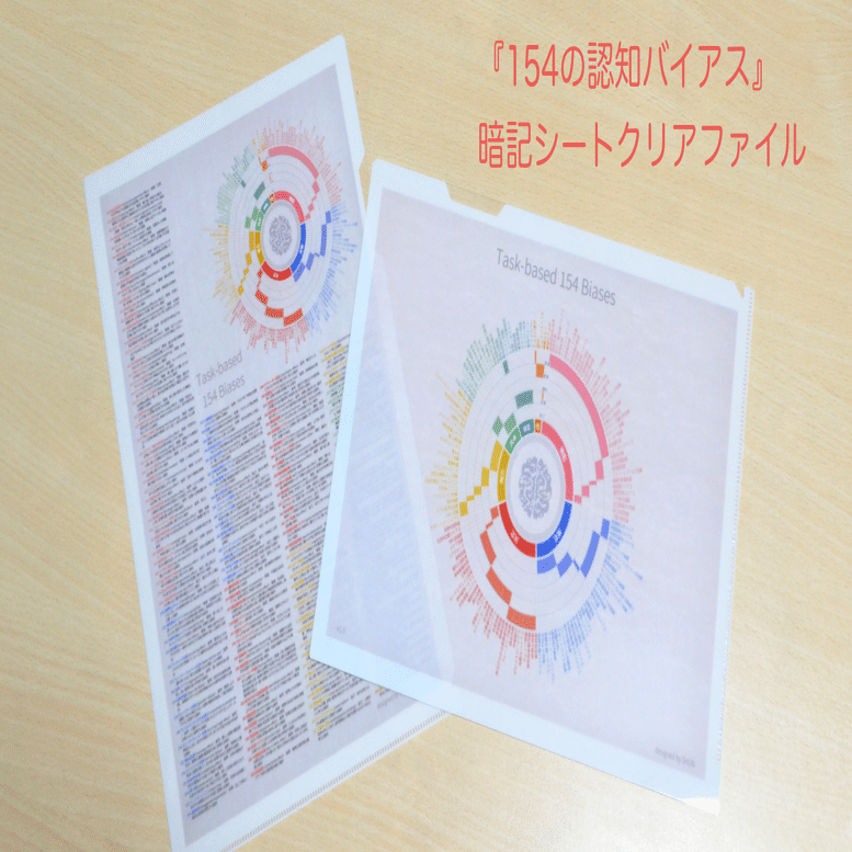 154の認知バイアス一覧』暗記シートの高品質クリアファイルを作成してみました。欲しい方は下記からどうぞー。｜SHUN@反直観好きのITエンジニア