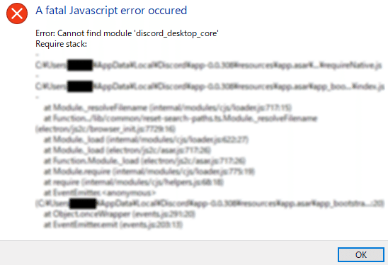 Discord A Fatal Javascript Error Occured の対処方法 めっちゃねたい Note