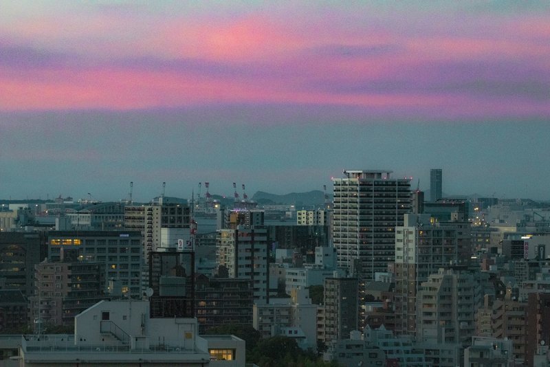 （リサイズ）20200814風景-032（福岡市、夕日）