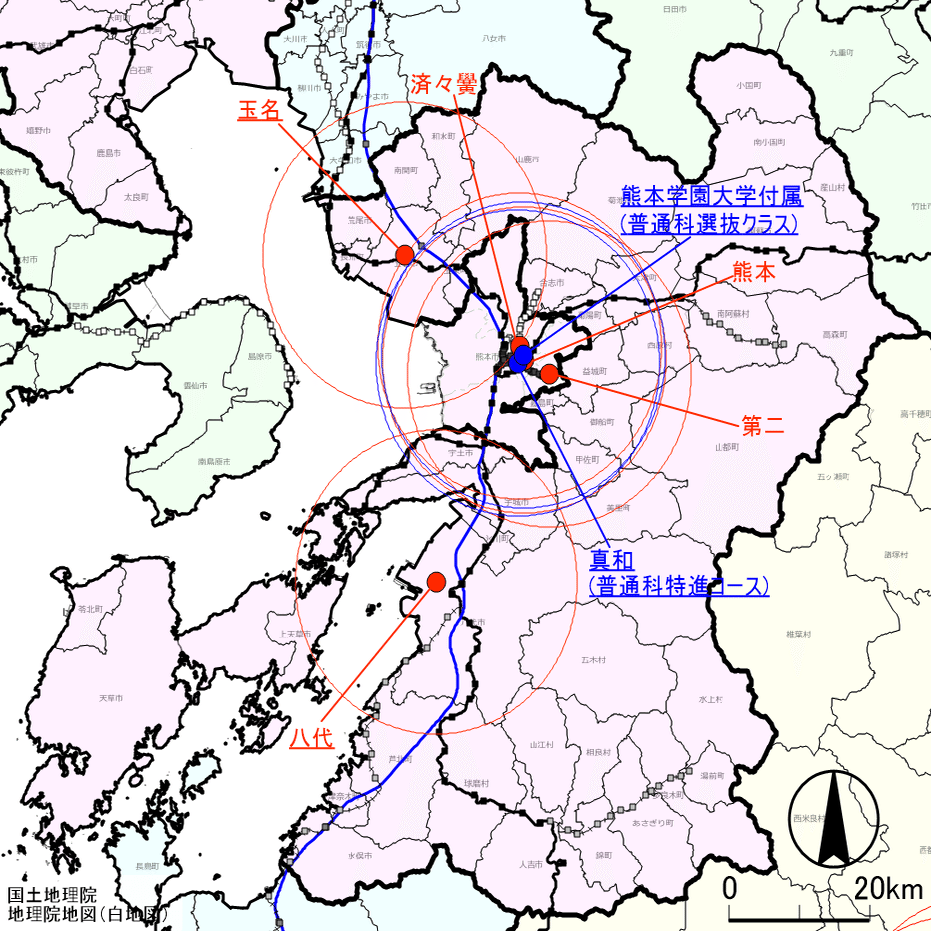 熊本県の進学校map 朝森久弥 朝森教育データバンク Note