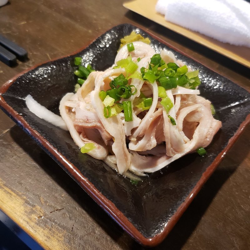 砂肝刻んで茹でたやつ 酢もつもどき ちょっぷ Note