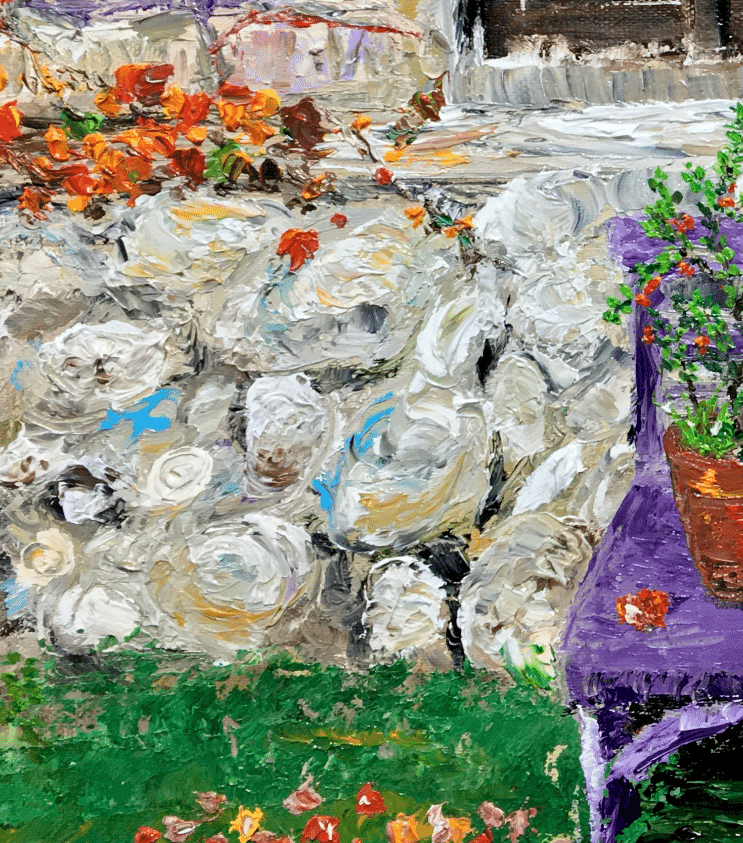 烏瓜のなる秋の家の絵を描きました|芸術 絵画｜雨星立夏 Rikka