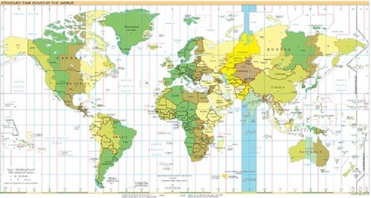 世界地図　時差　タイムゾーン　インド　Timezones2014_UTC+5