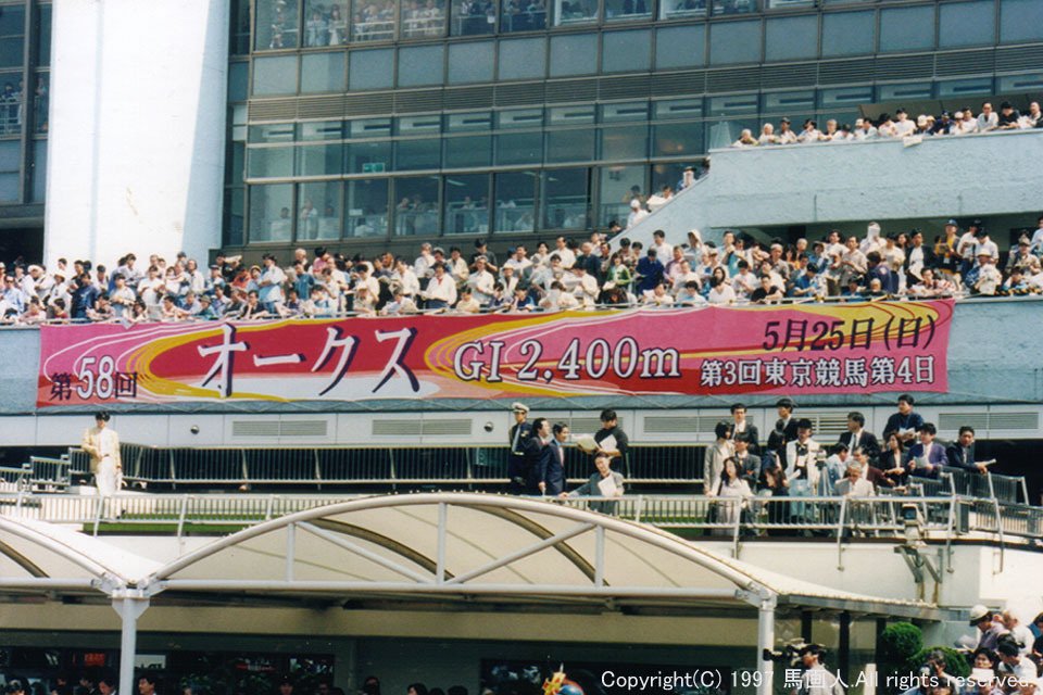 優駿牝馬(Oaks)：蔵出し写真1 1997年 メジロドーベル｜馬画人 (まがじん)
