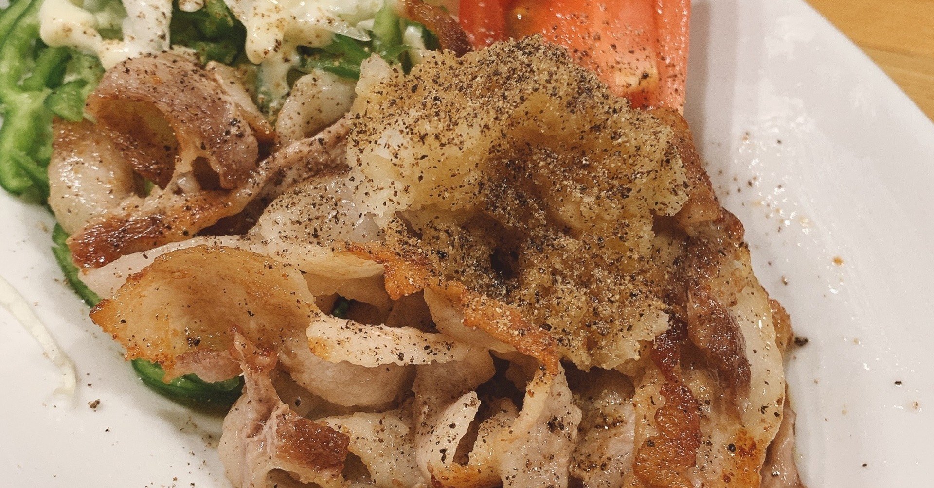 豚ばら肉の黒こしょう炒め おろしポン酢がけ 365日のレシピ ナオフク Note