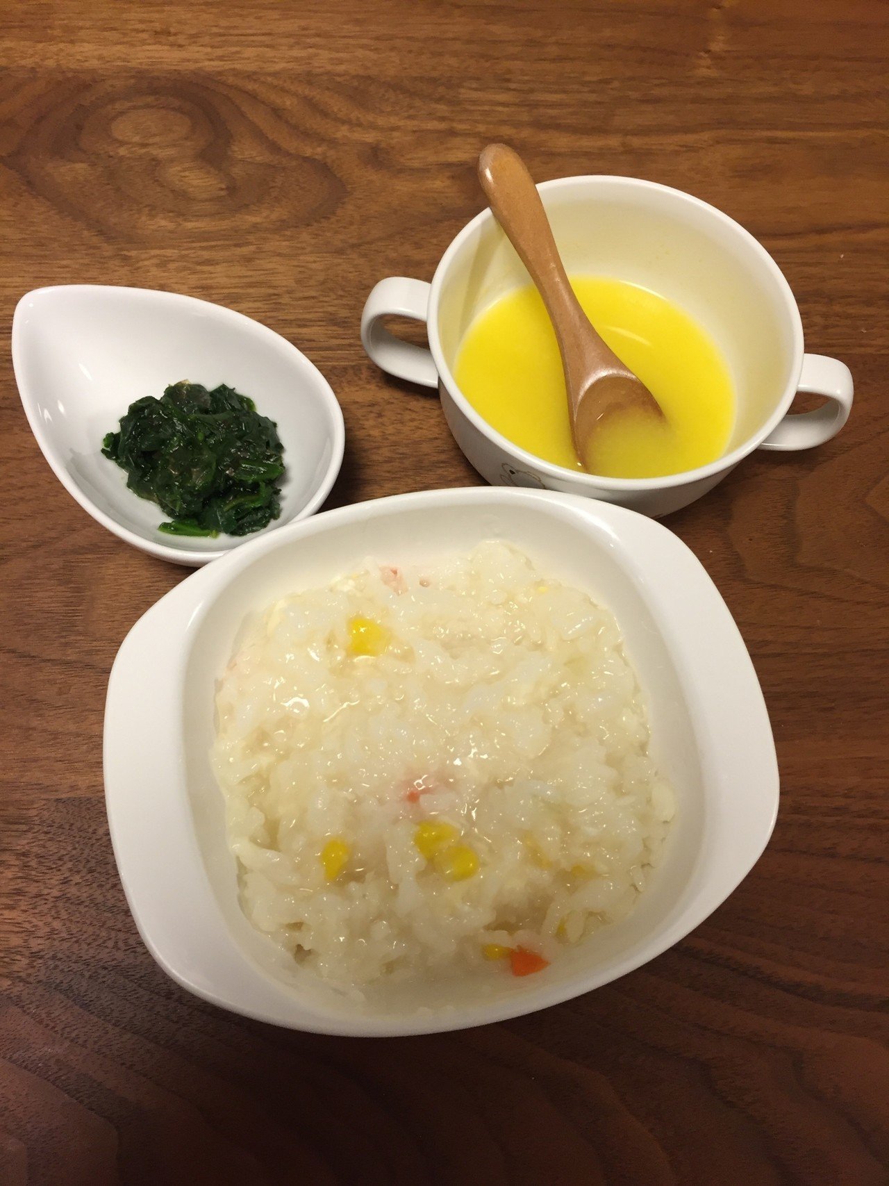 離乳食175日目 よるごはん たらとミックスベジタブルのチーズ粥 ほうれん草のおひたし コーンスープ 今日は病児保育でした チーズ粥は大人が食べても美味しい出来 たくさん食べて早く元気に Mineco Note 離乳食175日目 よるごはん たらとミックスベジタブルのチーズ粥 ほうれん草のおひたし コーンスープ 今日は病児保育でした チーズ粥は大人が食べても美味しい出来 たくさん食べて早く元気に Mineco Note