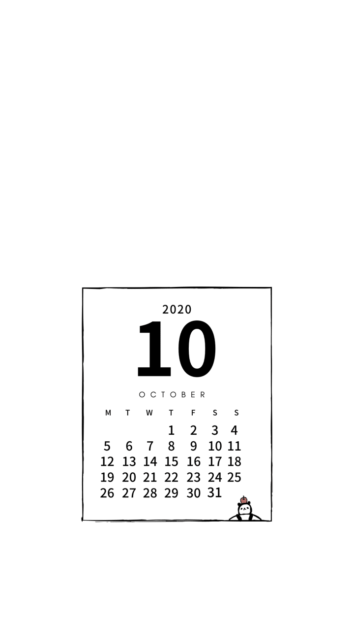 10月のカレンダー Pandalabo 日付シート配信時々ねこ Note