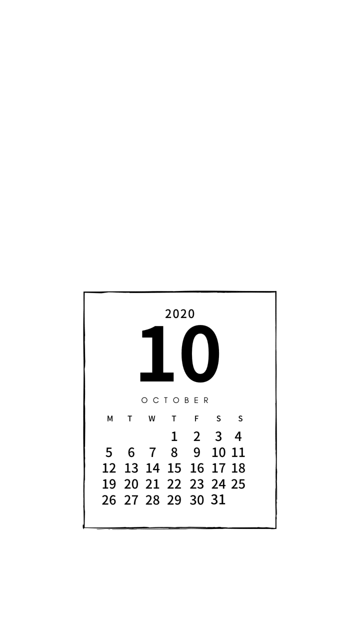 10月のカレンダー Pandalabo 日付シート配信 Note