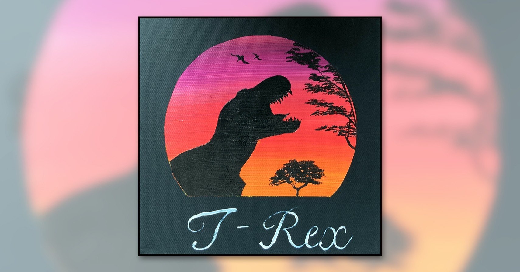 アクリル絵の具を使用した「ティラノサウルス」の描き方 / 初心者が