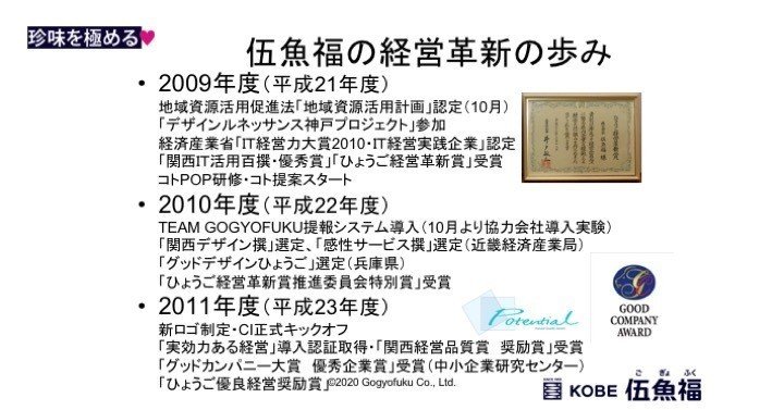 経営品質 からのご縁 グッドカンパニー大賞優秀企業賞 の受賞など 経営品質 その4 山中勧 伍魚福社長 Note